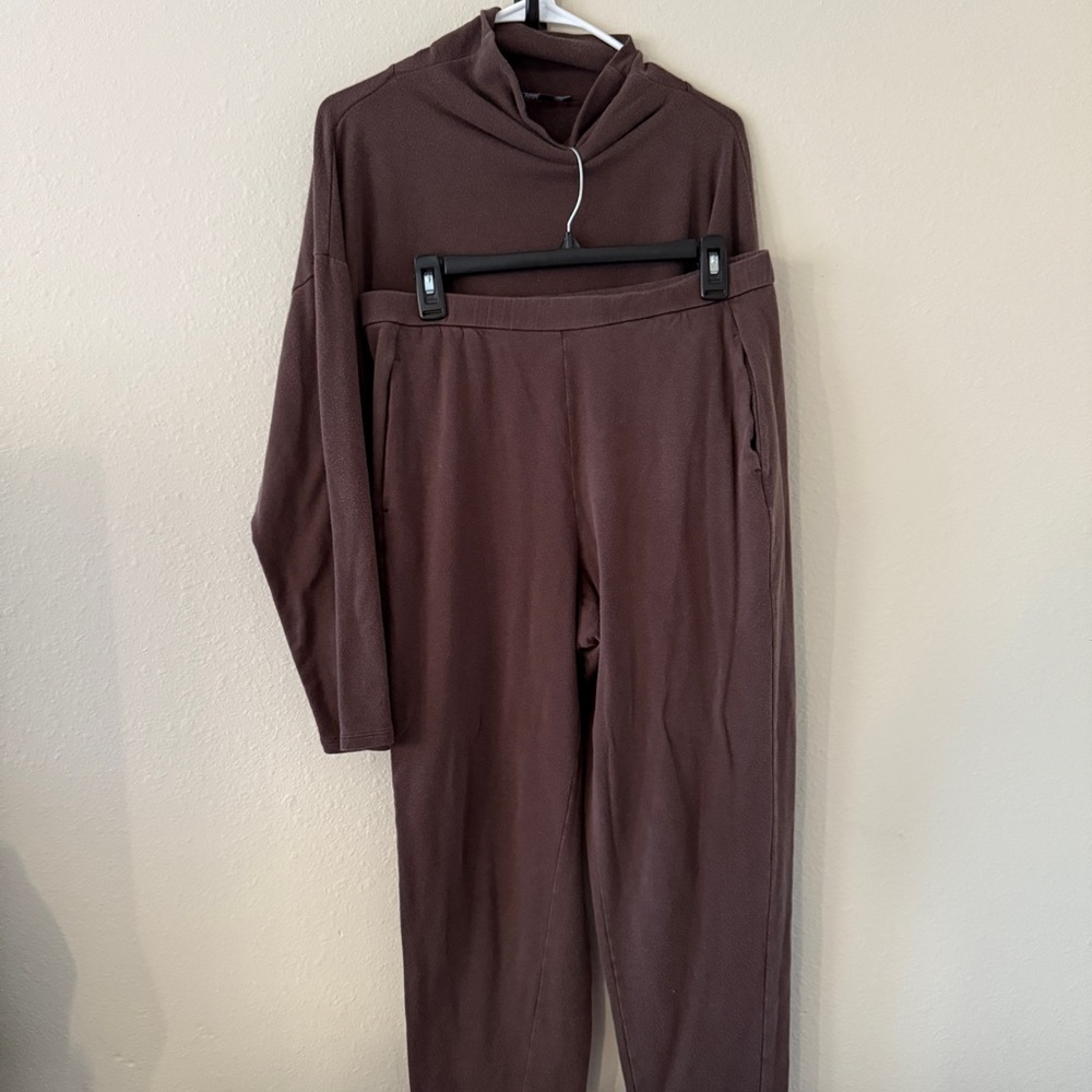 SOLD Eileen Fisher Cocoa Hooded Jumpsuit